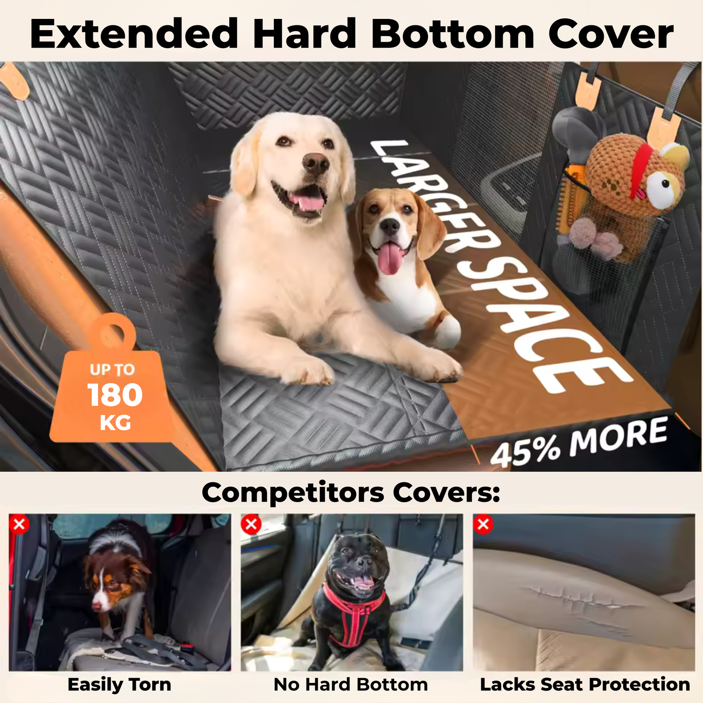 Paw Cover- Hard Bottom Dog Car Seat Protector